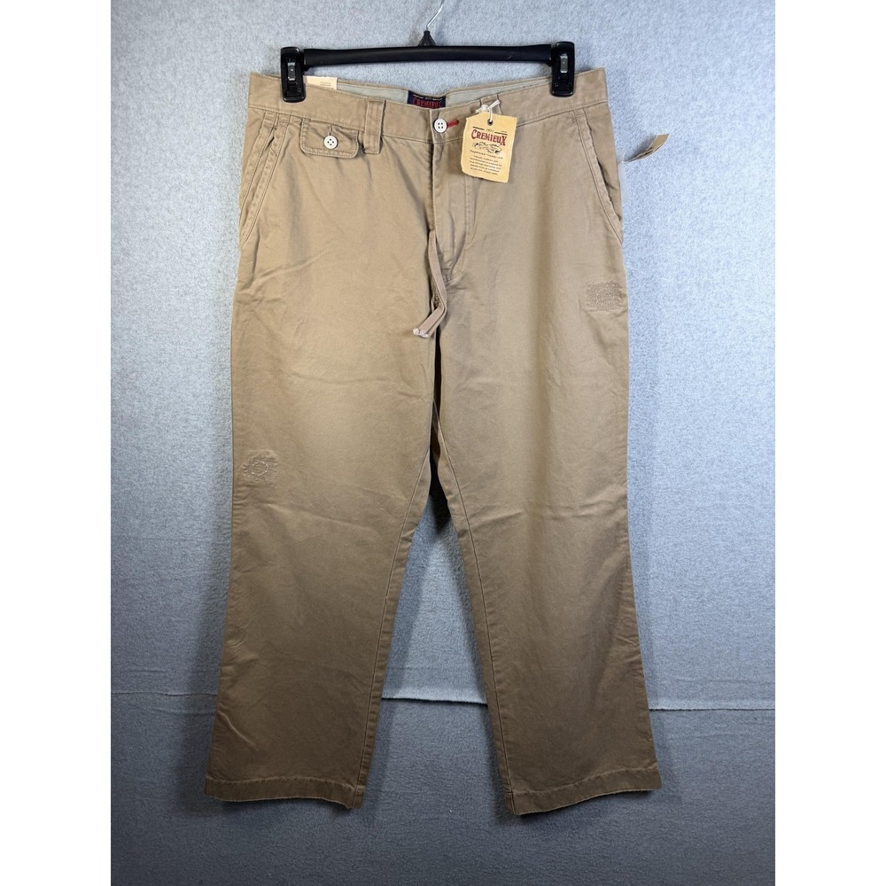 Cremieux Jeans Mens 34x32 Brown Denim Relaxed‎ Fit Straight Leg Zip Fly Pants